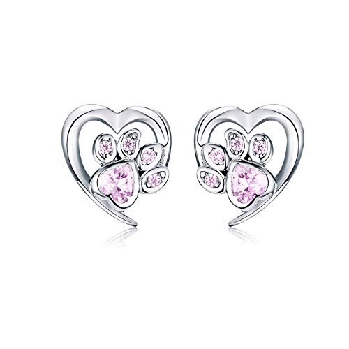 Boucles d'oreilles cœur empreinte de chiot cadeau idéal pour fille
