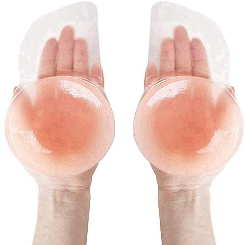 Resuable Silicone Breast Lift Bra, Adhesive Backless Strapless Bra, Invisible Silicone Sticky Bras for Women Flower Pink