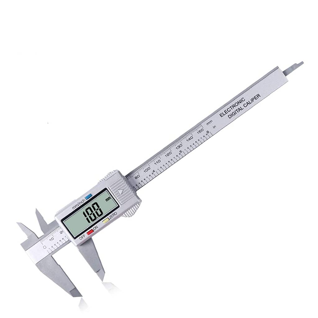 150 mm 6 Pulgadas LCD Regla Digital Electrónica Fibra de Carbono Vernier Calibre Micrómetro Herramienta de medición Instrumento Nuevo