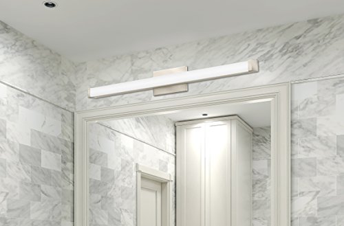 Lithonia Lighting Contemporary Square 3K Led Vanity Light, 3-Foot, Brushed Nickel #TOP2