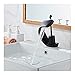 Nuoditos Kran kuchenny Bateria do basenu łazienki czarny/chromowany/biały mosiężny materiał mikser zlewozmywakowy Tap Hot & Cold Faucet Łazienka Lawotory (Color : Black)