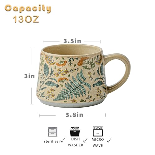 QIXCOZTI Floral Gradient Ceramic Mug
