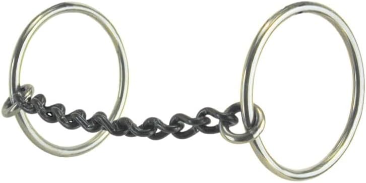 Reinsman Stage A 131 Medium Loose Chain Ring Bit | 5" Chain Mouth, 3" Steel Rings | Gentle Non-Leverage Direct Reining Control Training Snaffle for Horses