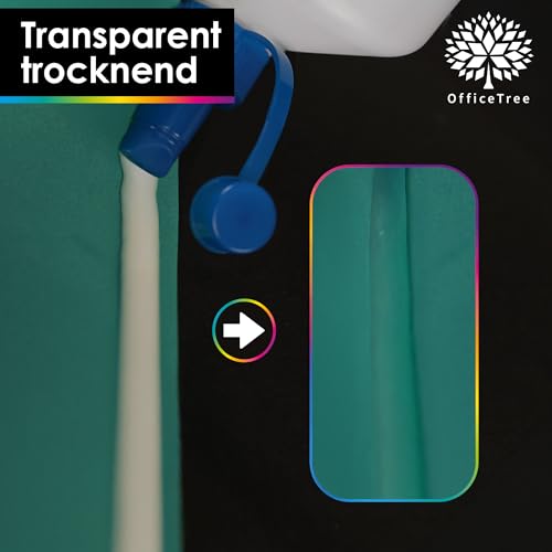 OfficeTree 1 Liter Flüssigkleber Bastelkleber Lösungsmittelfrei - Bastelleim Kleber für Kinder geeignet - Transparent Trocknend für Große und Kleine Projekte - Bastelkleber Kinder - Kleber Basteln