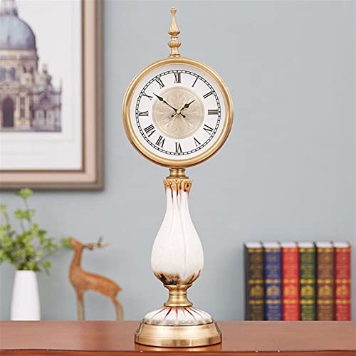 Reloj de sobremesa de cerámica retro y adornos de reloj de mesa de estilo americano 7