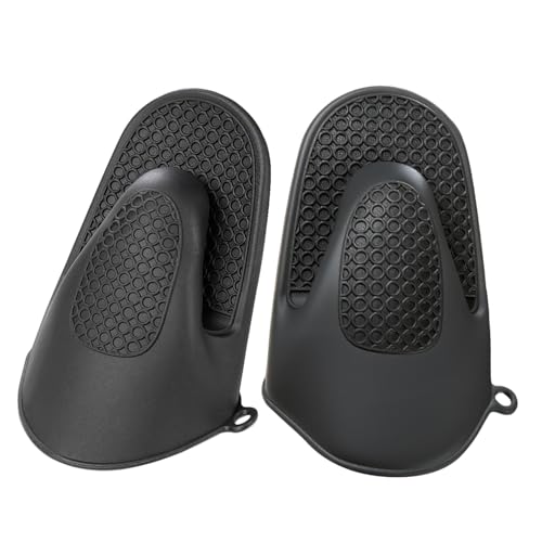 Ofenhandschuhe Silikon 2 Stück, rutschfest Silikon Handschuhe Backofen, Hitzebeständig Ofen Mitts zum Grillen, Kochen, Backen (Schwarz) Ofenhandschuhe Silikon 2 Stück, rutschfest Silikon Handschuhe Backofen, Hitzebeständig Ofen Mitts zum Grillen, Kochen, Backen (Schwarz)