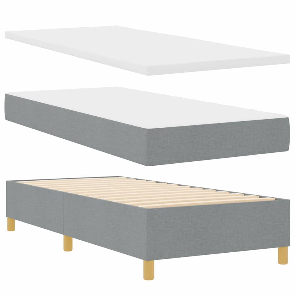 Lit à Ressorts avec Matelas Gris Clair 190 x 90 cm Tissu,Meubles,Lits & Accessoires,Lits & Cadres de lit,56.13 kg-3340662