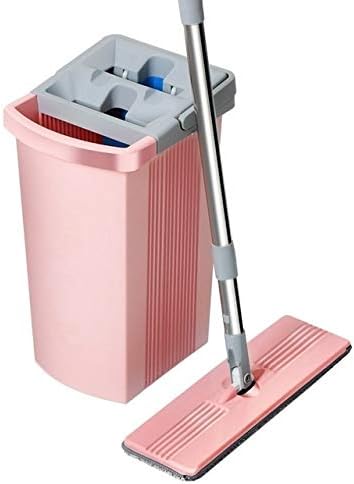 バケットスクイーズストアハウスクリーニングツールフロアクリーナーレイジーモップマジックピンクパッド付きモップ