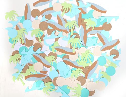 MAMUXI Surf Party Confetti - Baby Shower Decoration Paper - Muted Surf Party Confetti
