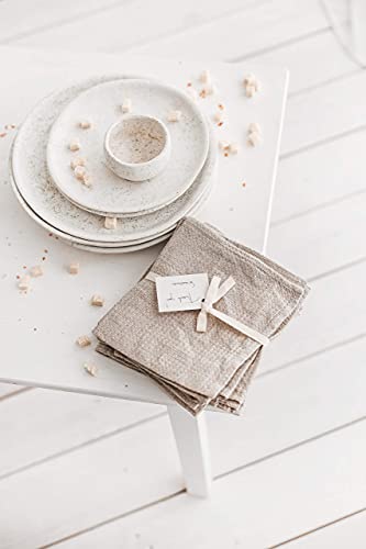 Thing Stories NWM-35X75 Pure 100% Linen Hand Towels - Set Of 2 Linen Kitchen Towels Waffle Weave Natural Color - 13 X 29-Inch Soft Lightweight Stone-Washed Linen Dish Towels thumb #8