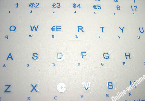 Online-Welcome Danish Transparent With Blue Lettering Labels For Any Computer Keyboards #TOP2