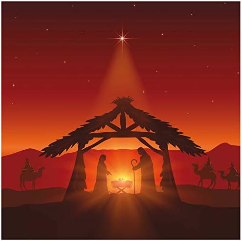 Christian Christmas cards - The Stable, pack of 10, with Bible verse Isaiah 9:6 inside these religious Christmas cards, by Just Cards Direct