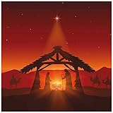 Christliche Weihnachtskarten mit Umschlag Set, 10 Stück - Unto Us a Child is Born, Jesaja 9:6, Nostalgie Weihnachtskarten mit Umschlägen, Weihnachtsgruß auf der Innenseite in Englisch, Just Cards