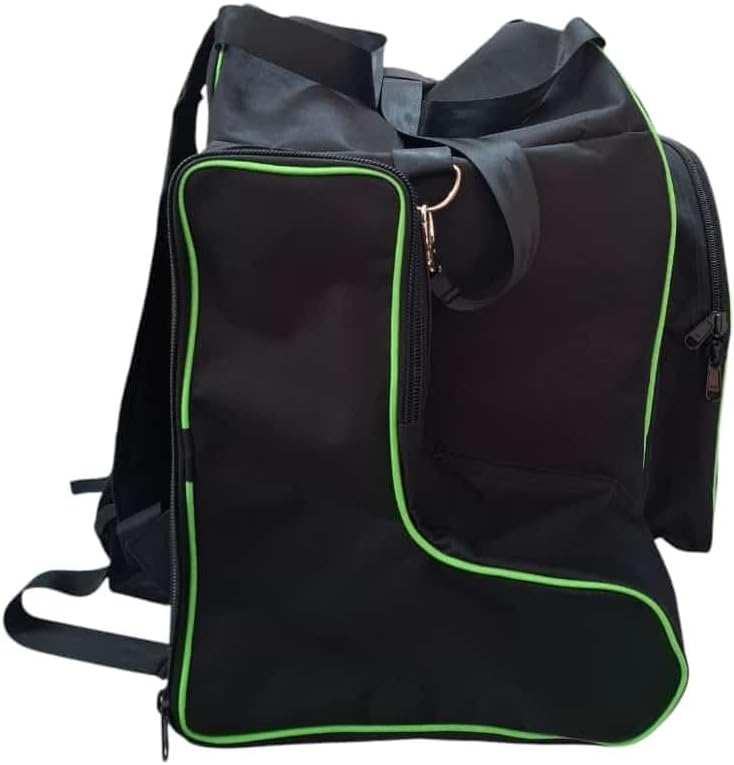 EPT Bull Ropes Ultimate Bull Riding Gear Bag Backpack - Black & Green 2 Ply Canvas Bag - Durable Quality
