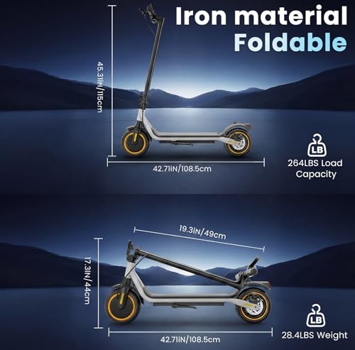 Image of Electric Scooter - Electric Scooter Adults, 1000W /500W Motor, 25 /21 /18 MPH, 10'' /8.5'' Tires, 28 /23 /21 Miles, APP Control, Dual Brake, Long Range Electric Scooter for Gift
