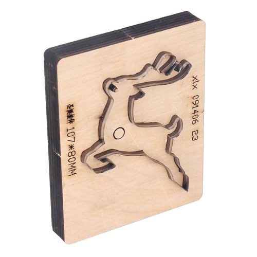 Matriz de corte DriKou, com base de madeira Padrão de veado de Natal Cortador de perfuração de couro