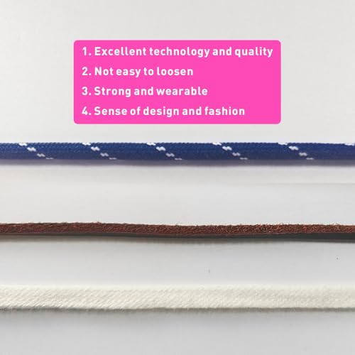 Image of 4Pcs Mixed Color Shoe Laces for Sneaker, Flat Leather Round Shoelaces Replacement Laces kit