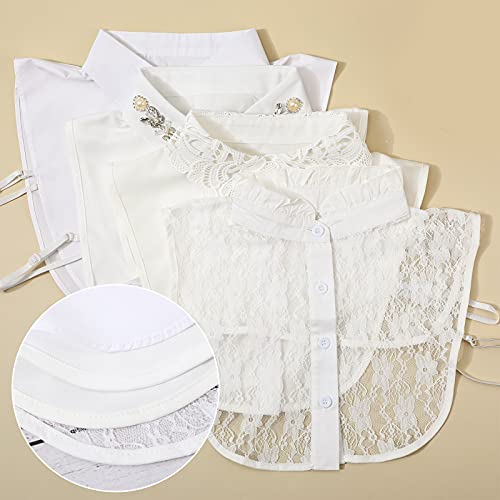 Women's Fake Detachable Dickey Collar Diamond Pearl Lace Fake Half Shirt Collar3