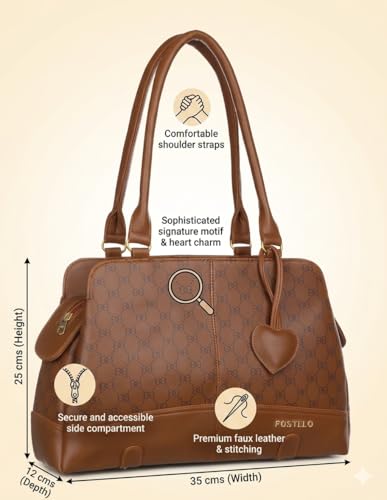 Image of Fostelo Women's Helena Satchel Tote Handbag for Women | Ladies Purse | Stylish Shoulder Bag | Gift For Women
