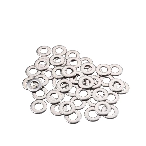 Gendewiner M3 Podkładki (50 szt.) M3x7x0.5mm Duże płaskie podkładki Karoseryjne A2 V2A 304 Stal nierdzewna Podkładka do śrub, nakrętek i gwintowanych prętów