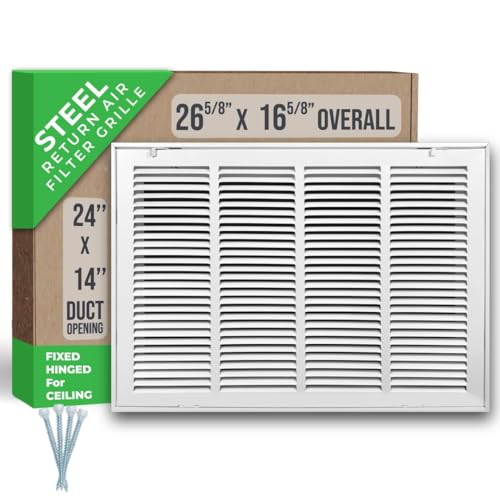 Steel Return Air Filter Grille for 24x14 Duct Opening