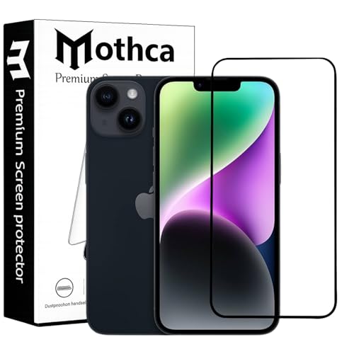 Image of Mothca Military-Grade Tempered Glass Screen Protector Compatible for iPhone 16e / iPhone 13 / iPhone 14 / iPhone 13 Pro with Edge to Edge Coverage - Case Friendly with Installation Kit