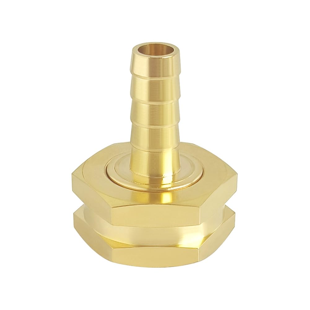 Hooshing 2 adaptadores giratorios para manguera de jardín de 1/2 pulgada x 3/4 pulgadas GHT rosca hembra conectores de manguera de latón con abrazaderas
