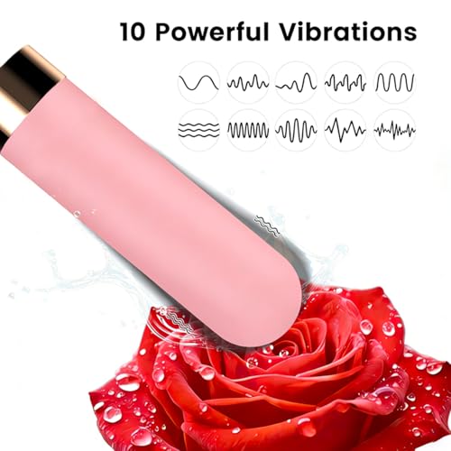 Image of Mini Vibrator Bullet with Remote Control, Neck Back Muscle Relaxation, Pink | 10 Vibration Modes,Rechargeable,Quiet Wearable Bullet,Waterproof,Remote Control