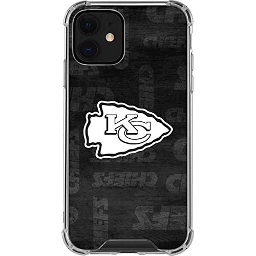 Skinit Clear Phone Case Compatible with iPhone 12 - Officially Licensed NFL Kansas City Chiefs Black & White Design