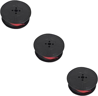 Cabilock 3 peças de fita universal para máquina de escrever, bobina de tinta preta e vermelha compatível com rover, máquina de escrever, impressora, fita de tinta