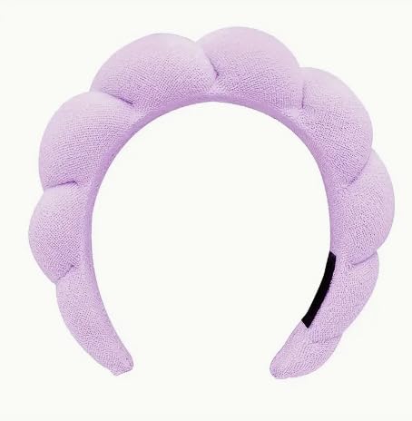 Purple Spa Headband for Washing Face Makeup Headband