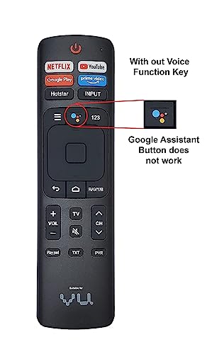 Image of Control Compatible for Remote Compatible with VU LED Smart TV 4k Without Voice Command with Netflix & P-Video hot Keys (Please Match The Image with Your Old Remote).