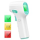 【2 Modi einfach umschalten】: Das Stirnthermometer ist für alle Altersgruppen, Erwachsene, Baby und Senioren konzipiert. Es ist nicht nur ein Stirnthermometer, sondern auch ein kontaktloses Fieberthermometer. Drücken und halten Sie die Set-Taste für 3 Sekunden, drücken Sie dann die Memo-Taste oder die Modus-Taste, um zwischen ℃ und ℉ zu wechseln