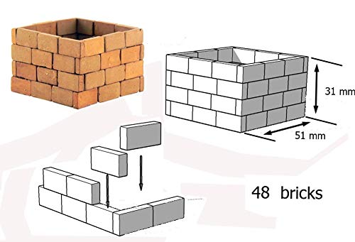 ALEA Mosaik Backsteine, Ziegel, 16x8x4mm, für Modellbau,. 500 echte Ziegel,
