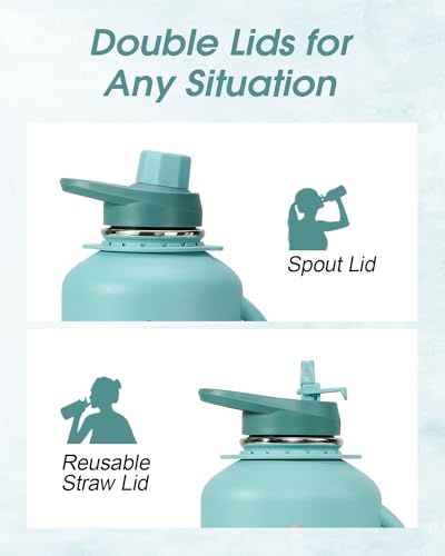 Image of Coolflask 64 oz Water Jug with Handle, Half Gallon Insulated Water Bottle