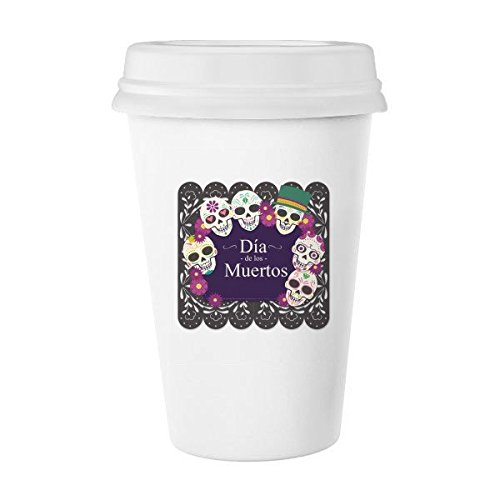 Mug Mexique crâne de fleur en céramique à offrir pour les fêtes