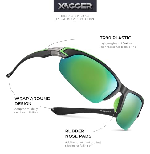 Image of Polarized Sport Sunglasses for Men Women Wrap Around UV400 Running Baseball Softball Fishing Driving Glasses