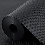 Shelf Liners for Kitchen Cabinets Non Adhesive Drawer Liner for Bathroom Waterproof Refrigerator Liners for Shelves Fridge Plastic Mats Cabinet Cupboard Liner Black 11.8 x 59 Inches
