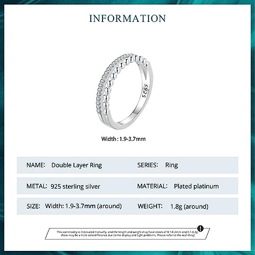 Bague d'éternité double rangée plaquée et oxyde de zirconium d'exception - 4