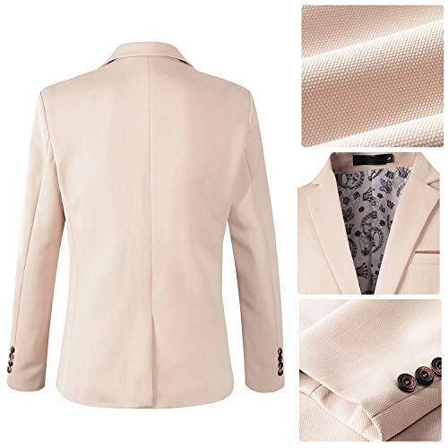 Jaqueta Blazer Masculina com Um Botão de Ajuste Slim Geek Lighting, A-khaki, X-Small