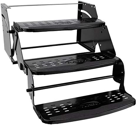 RecPro RV Steps 24" Step in Black | RV Stairs | RV Exterior Steps | Camper Steps (Triple)