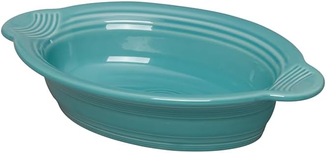 Fiesta® 9 1/8” Oval Individual Casserole 13oz – Durable Ceramic, Lead-Free, Dishwasher/Microwave/Oven Safe – Made in USA - Daffodil
