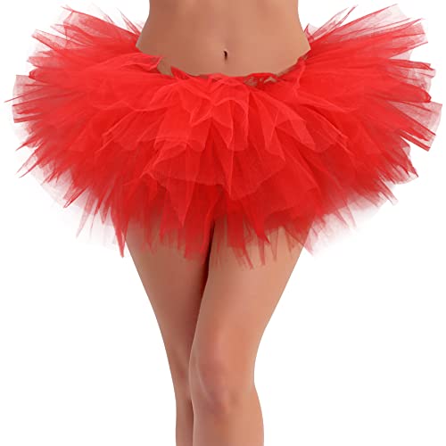 Olreco Womens Red Polyester Tutu Skirt One Size 48.0 inches Low Rise for Runners & Halloween Enthusiasts