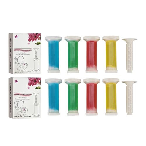 8 Unidades de Limpiador de Inodoro, Bol, Gel, Flor, Sello de Gel de Baño, 4 Fragancias, Ambientadores de para Inodoro, Forma, Ambientadores de Gel