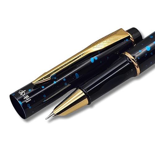 Image of Venti Fountain Pen - Metal Luxury Pen, Schmidt Nib (Medium), Best Pen Gift Set for Men & Women, Professional, Executive, Office, Nice Pens,Return Gift (F621-Marble Blue)