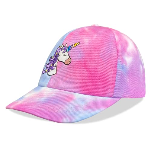 Accsa Girls Unicorn Baseball Hat Tie Dye Baseball Caps For Kids Girls Summer Adjustable Hat #TOP15