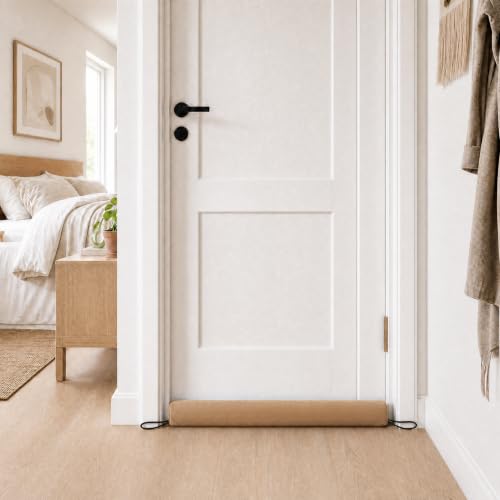 Image of Sunolga Door Draft Stopper, Removable Washable Cover, 38 inch, Terracotta | Weighted Gap Filler, Blocks Hot and Cold Air, All-Season Seal, Easy Install, Noise & Wind Blocker, Home Essentials