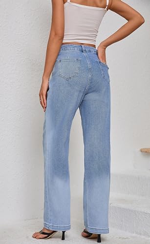 Women's Jeans Stretchy High Waisted Lightweight Cotton Jeans for Women 2025 Light Blue3