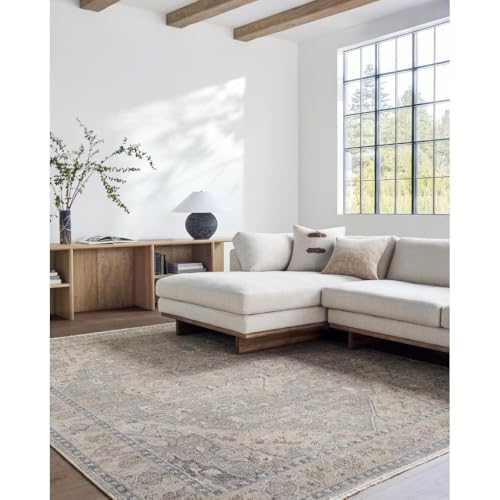Livabliss x Galey Alix Maria Elena I Vintage Medallion Area Rug, 6'4" x 9' (6' x 9'), Taupe