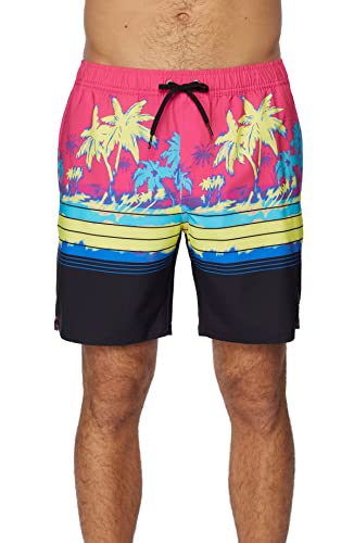 O'NEILL Men's 17 Inch Tropical Volley Boardshorts - Elastic Waist and Fixed Waist Quick Dry Swim Trunks for Men with Pockets